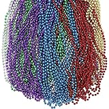 Juvale Mardi Gras Beads for Costumes and Party Favors, 6 Colors (33 in, 96 Pieces)