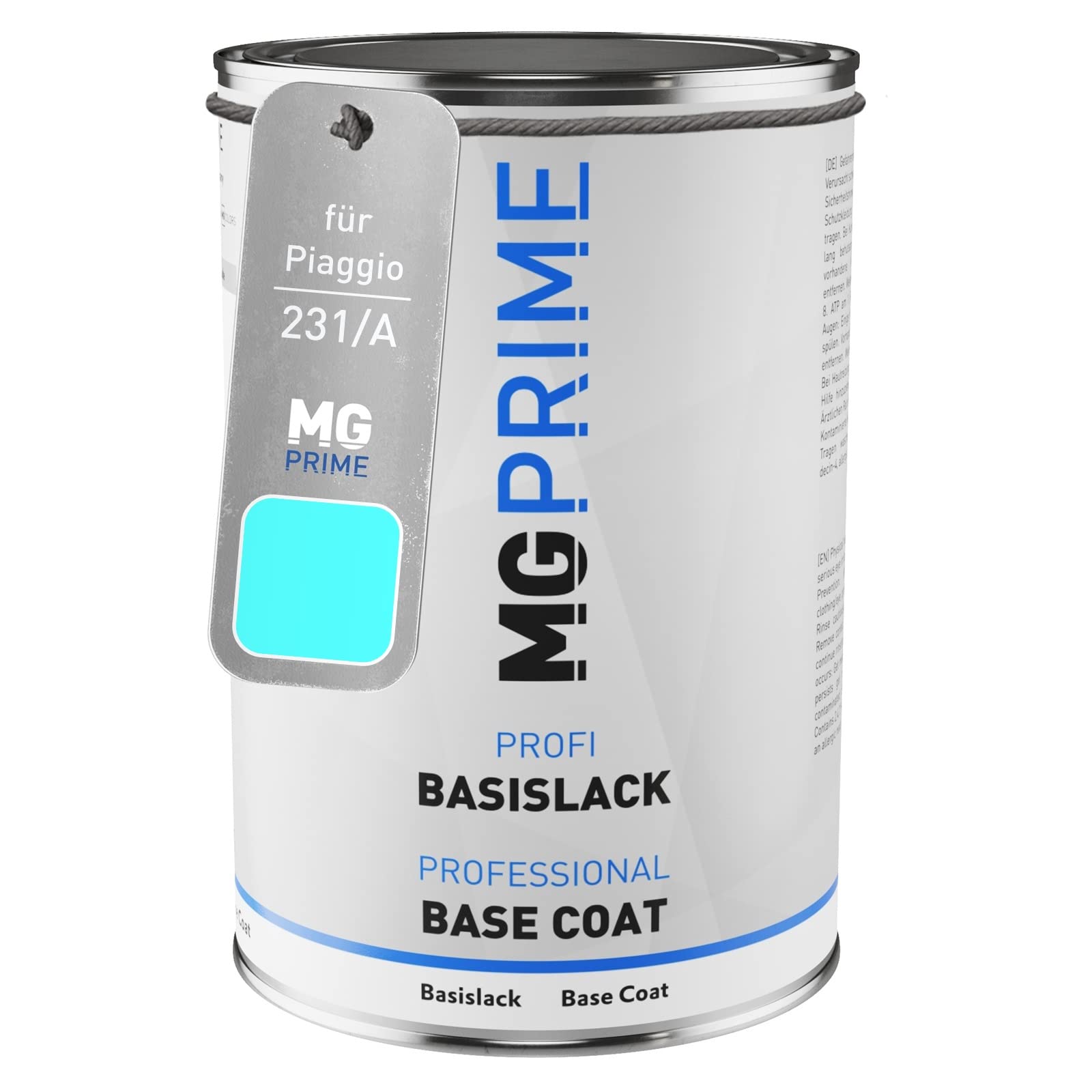 Mg Prime Azzurro Capri Car Paint Can Ready-To-Spray For Piaggio 231/A Base Coat 1.0 Litre 1000Ml