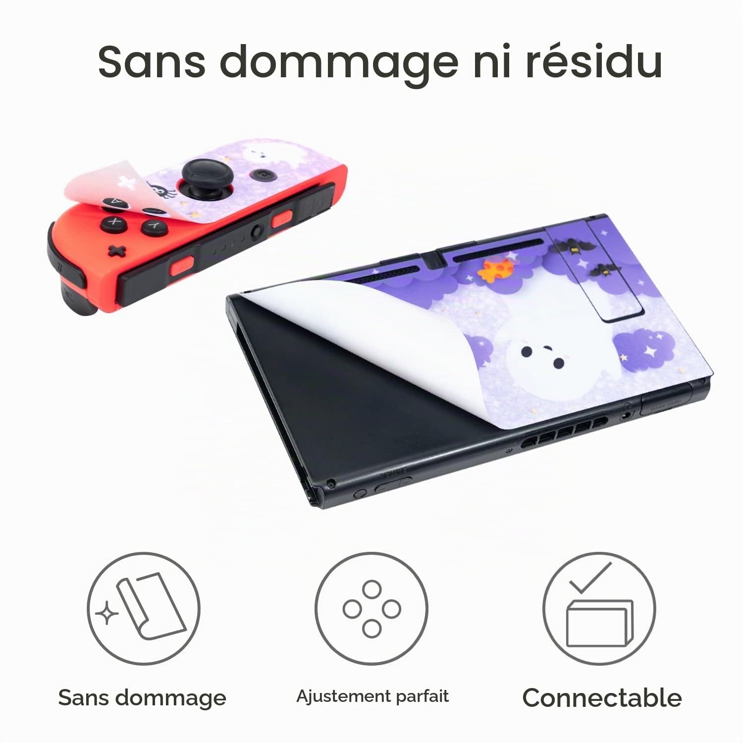 BelugaDesign Skin Wave Switch | Autocollant Cool en Vinyle | Peinture Japonaise Eau océan Mignon | Compatible avec Nintendo Switch (Switch Standard, Gris)