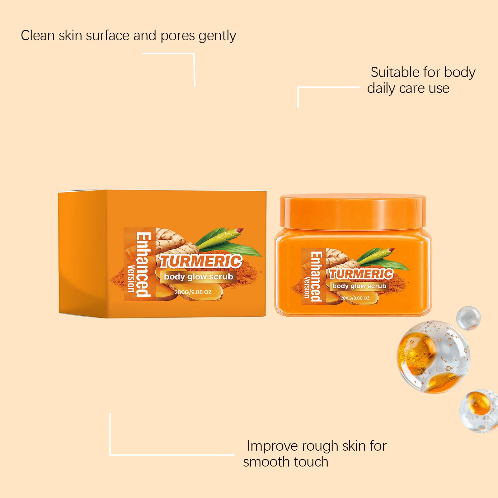 Scrub corpo esfoliante alla curcuma e vitamina C (2 pezzo)