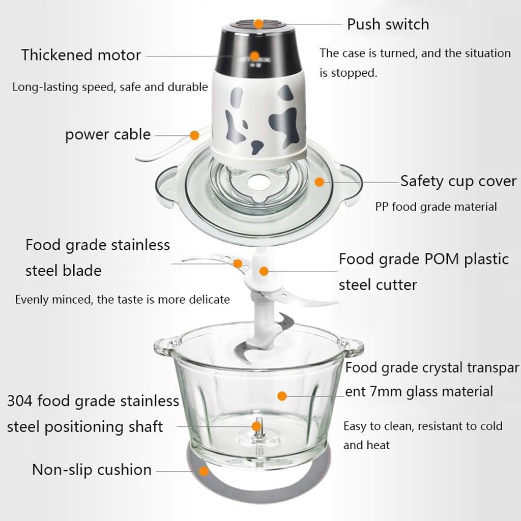 Glass Meat Grinder-300W Mini Chopper - Electric Food Processor, Vegetable Cutter，Dicer ， Chop, Blend, Mix， Puree Stainless Steel Blades