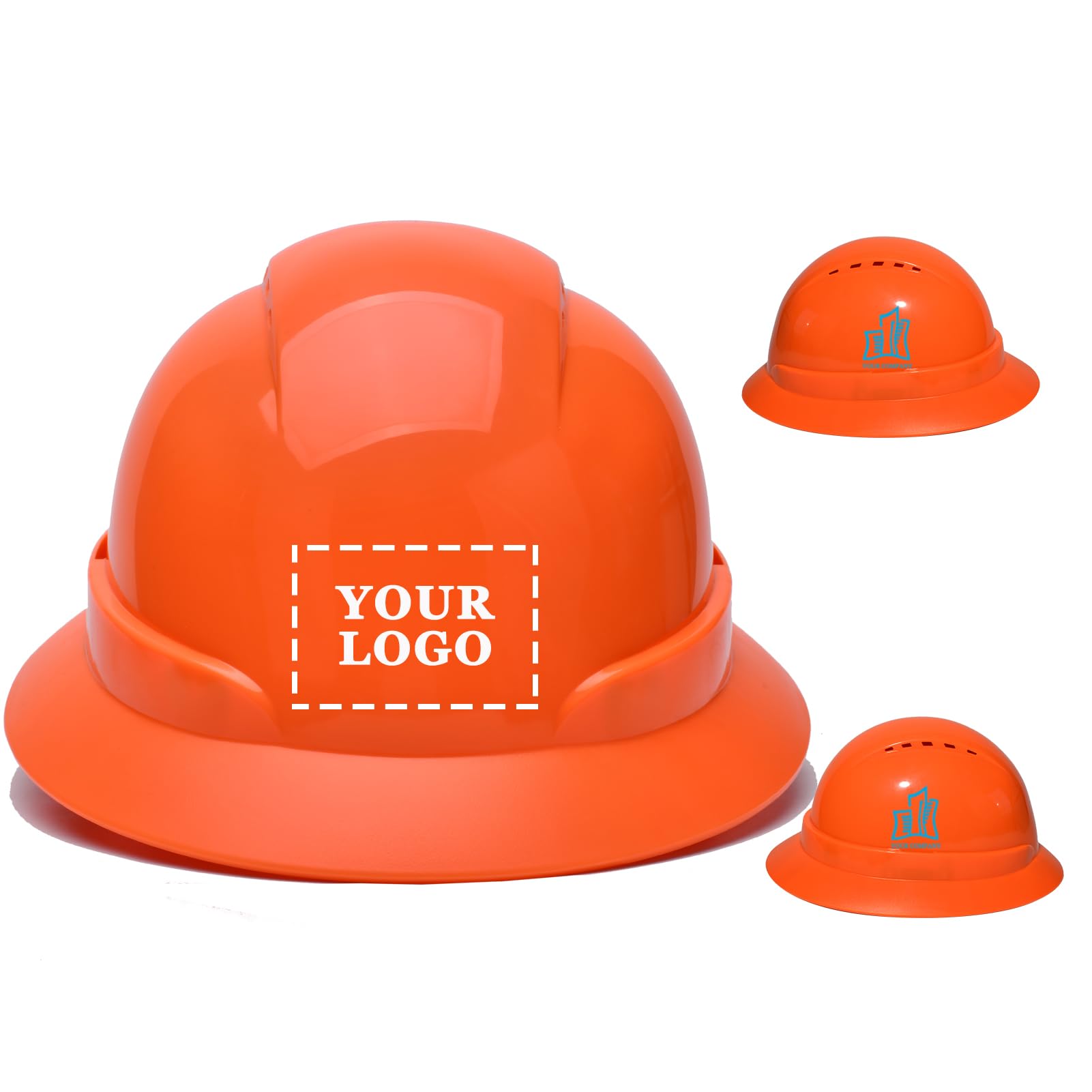 Nsteky Full Brim Hard Hat - Customizable Construction Safety Hat With Vents