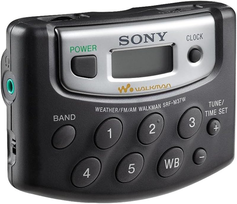 Sony SRF-M37W Walkman Radio estéreo con sintonización digital meteorológica/FM/AM (negro)