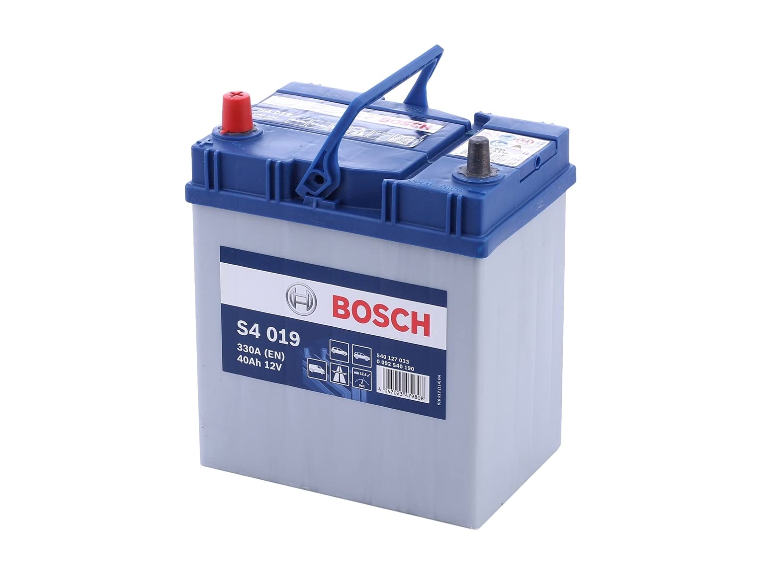 Bosch S4019 - Batterie Auto - 40A/​h - 330A - Technologie Plomb-​Acide - pour les Véhicules sans Système Start/​Stop