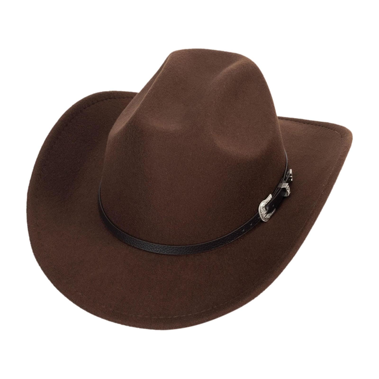nivaa Western Cowboy Hat Comfortable Classic Sun Hat Fashion Fedora Hat for Adults Style A Coffee-picture-27