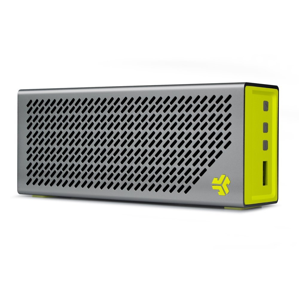 JLAB Crasher-SLVYLW-Box Audio Crasher Loud Portable Bluetooth Stereo Speaker with 18 Hour Battery - Sport Yellow/Gray