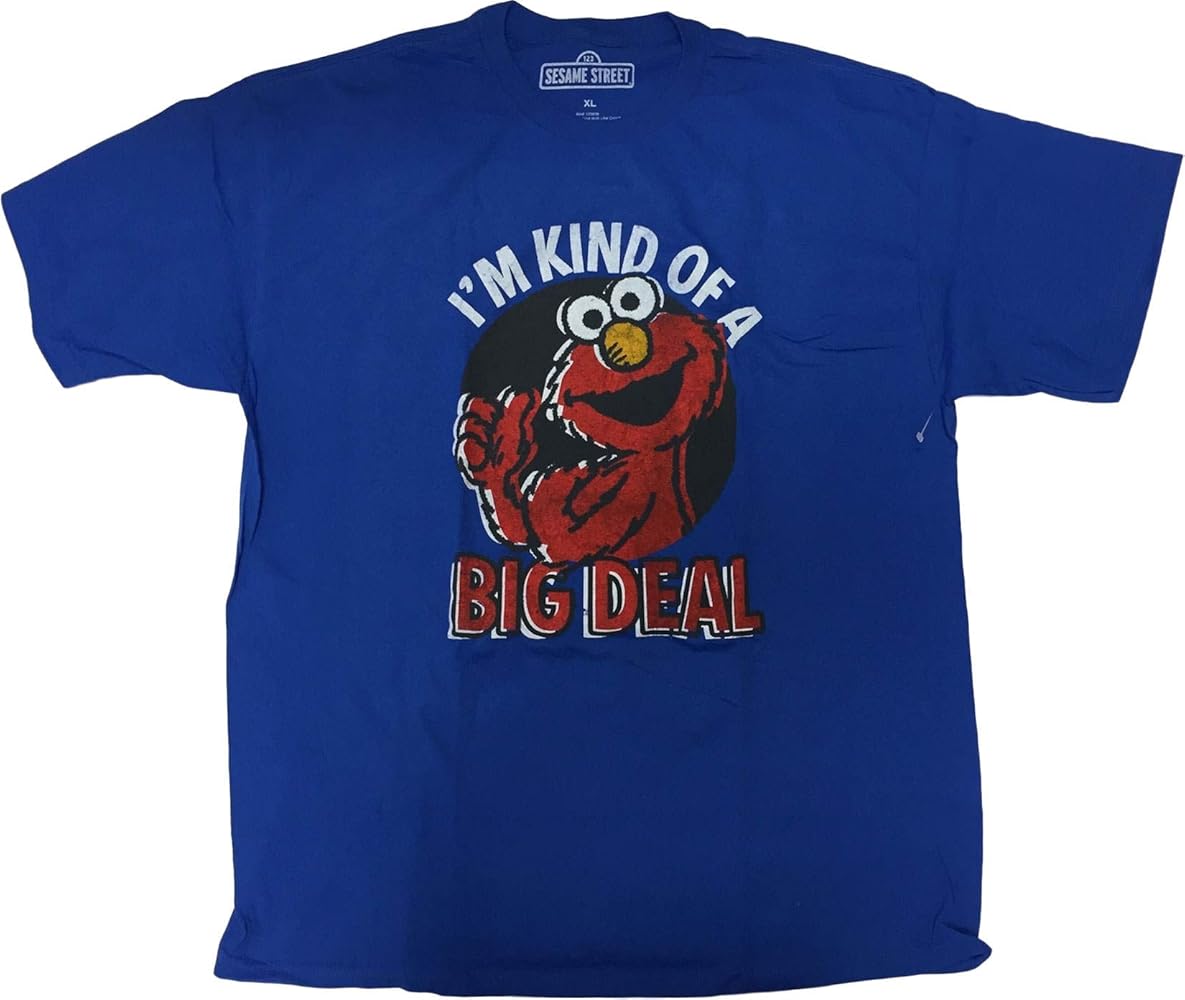 Amazon.com: Sesame Street Men's Blue Elmo Crew Neck T-Shirt