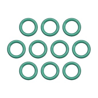 uxcell Fluorine Rubber O-Rings, 4.5mm OD 2.5mm ID 1mm Width FKM Seal Gasket for Vehicle Machinery Plumbing, Green, Pack of 10