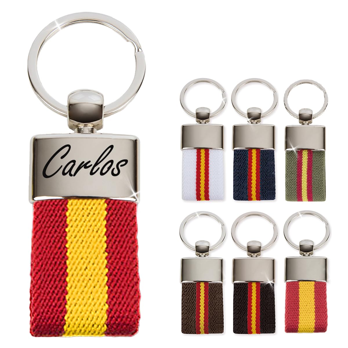 ibera gifts - Llavero Personalizado con Colores de la Bandera Española, Metal y Tela, Llaveros Personalizados y Llavero…