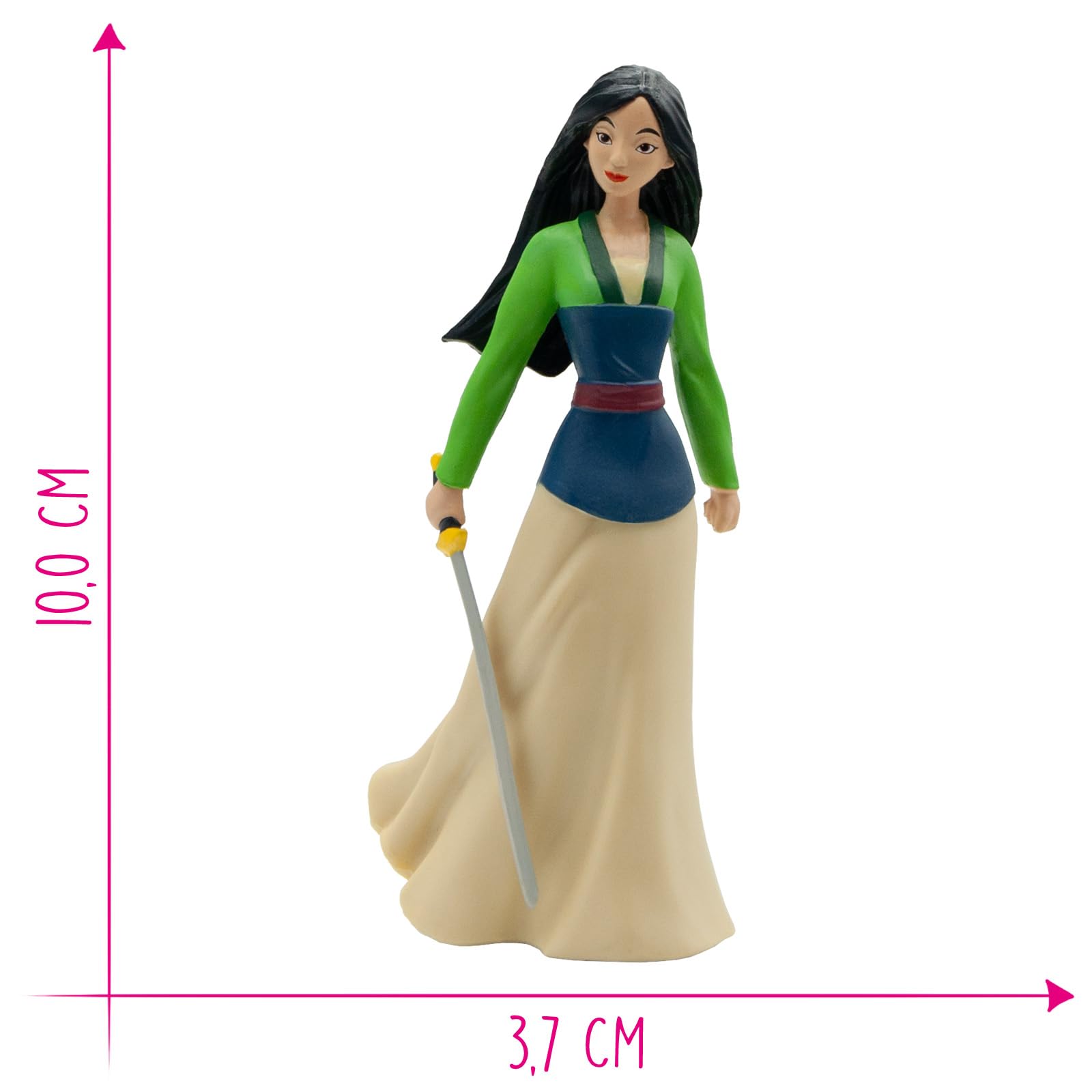 Bullyland 11356 - Figurka do zabawy Mulan z Walta Disney Mulan, ok. 10 cm, wierna w szczegóły, idealna jako mały prezent dla dzieci od 3 lat