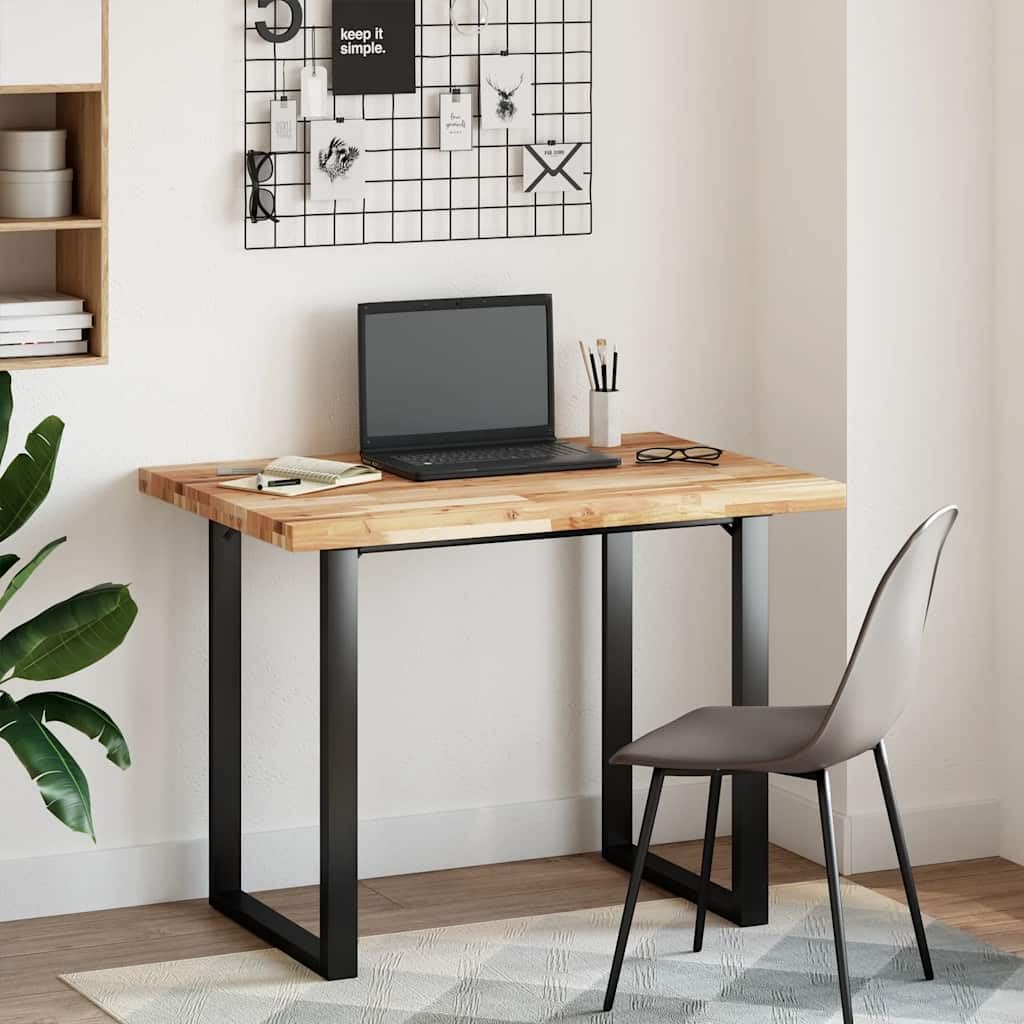 vidaXL Dessus de Bureau Fini à l'huile 100x70x4cm Bois d'acacia Massif, Plan de Travail de Cuisine, Plan de Travail de Remplacement de Cuisine, Dessus de Bureau en Bois
