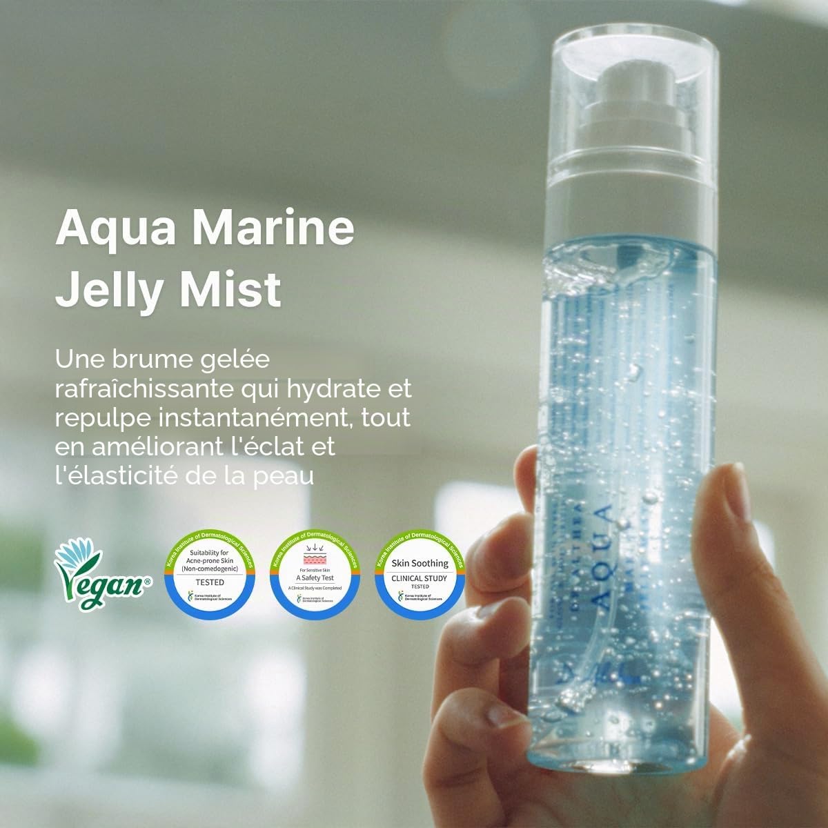 Dr.Althea Aqua Marine Jelly Mist | Brume Hydratante Visage Ultra-Fine | Sérum au PDRN et Triple Acide Hyaluronique pour un Éclat Naturel | Soin Coréen Vegan, 100 ml