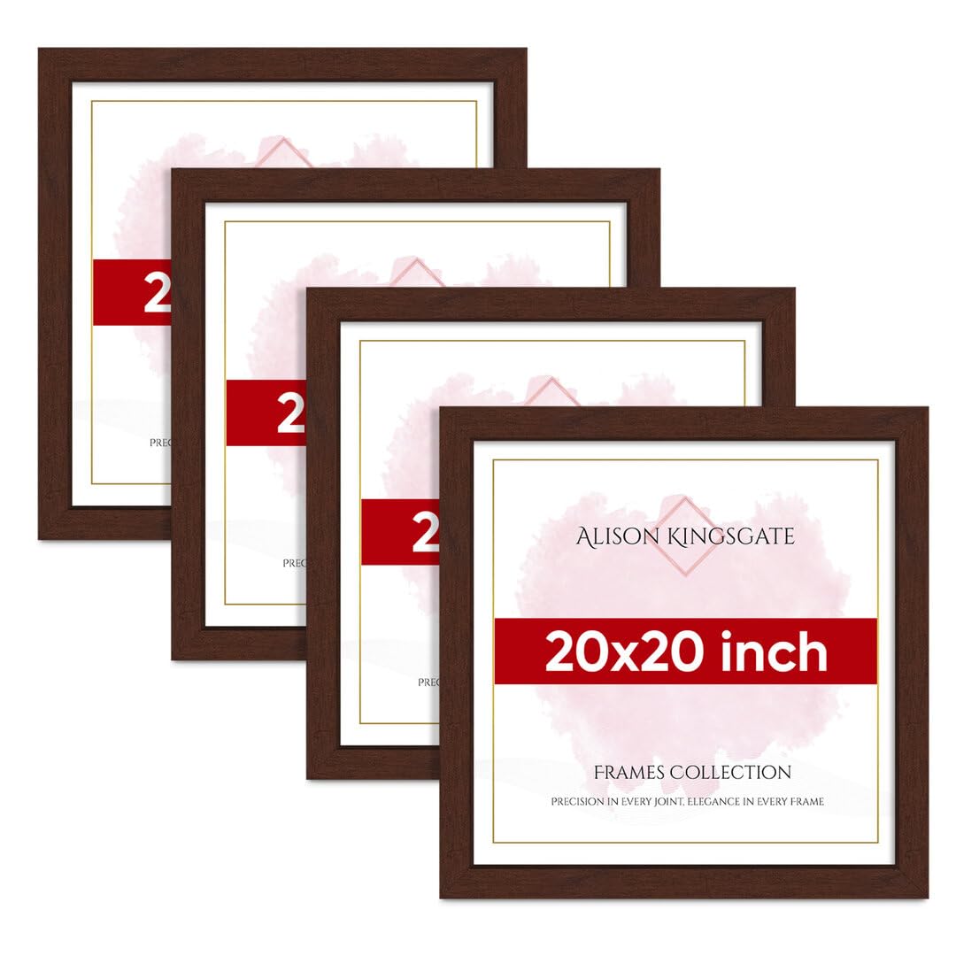Alison Kingsgate Modern 20X20IN Rose Wood Photo Frame Pack of 4-Engineered Wood Picture Frames with Shatterproof Perspex - Ideal for Artwork-Wall Mount or Tabletop - Multiple Sizes & Colours Available โ image 1