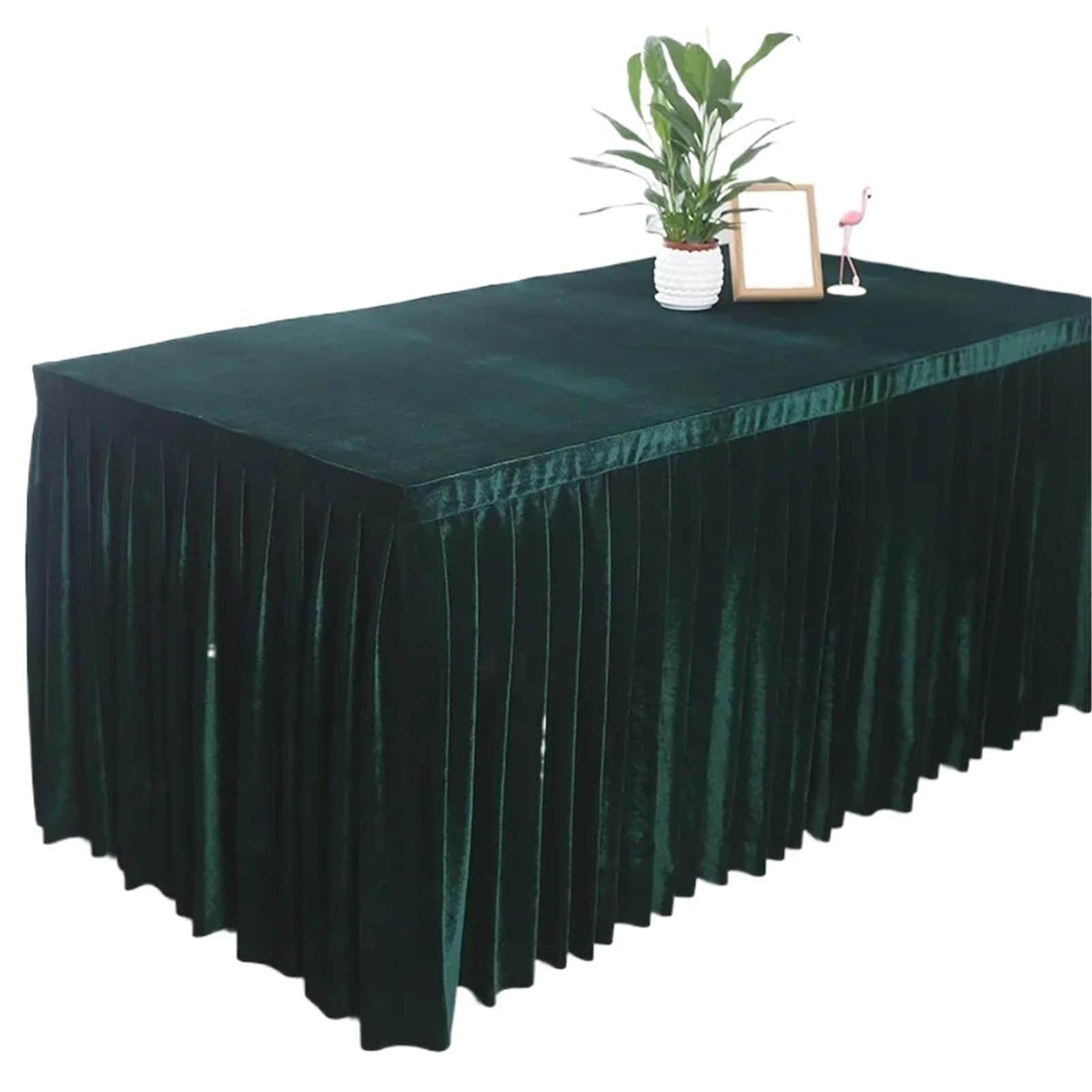 SUBLXPoten Tablecloth with Pleated Skirt 75cm Height Conference Banquet Wedding Thick Tablecloths Rectangular Table Cover(Color 3,200x40x75cm)