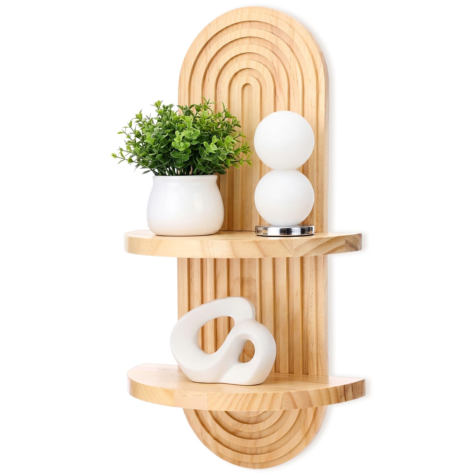 Amazon.com: Pinkunn 1pcs Large Wooden Arched Wall Shelf, 22 x 12