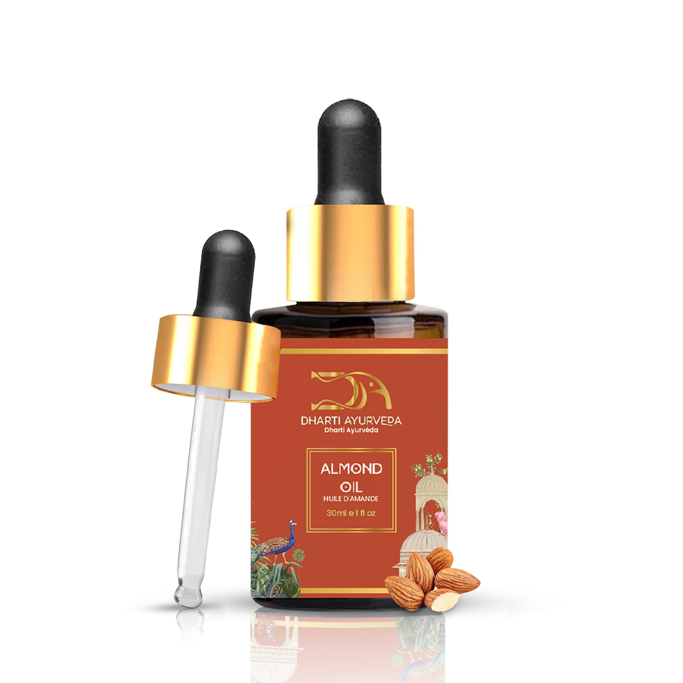 Almond Essential Oil with Dropper - 100% Pure Natural Undiluted and Plant Based - Premium Grade Aromatherapy for Skin & Hair Care, and Massage - 30ml