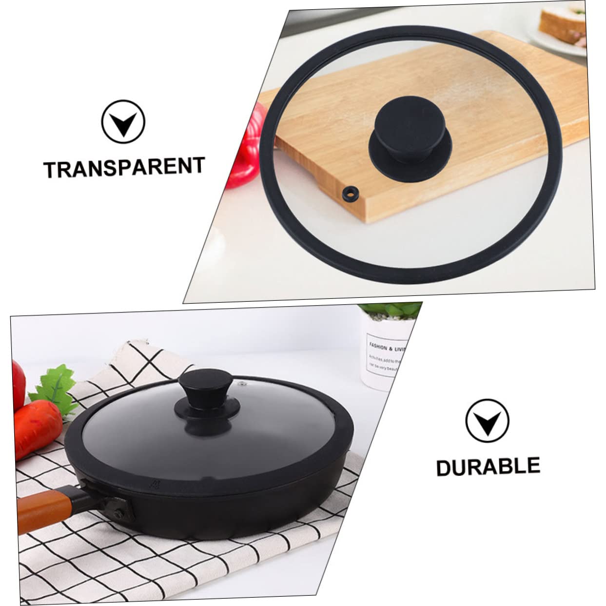 Tapa De Olla De Silicona Templada Transparente Accesorios De Cocina Tapa Redonda Para Ollas Para Tapar Sarten Tapadera Sarten