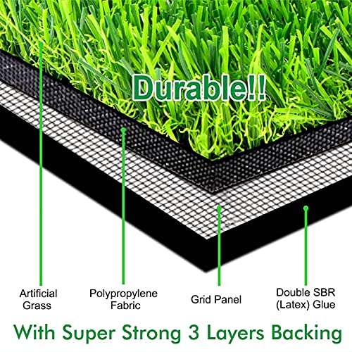 Image of Yellow Weaves Polypropylene 35 Mm High Density Artificial Grass Carpet Mat for Balcony, Lawn, Door(4.5 X 5 Feet), Green