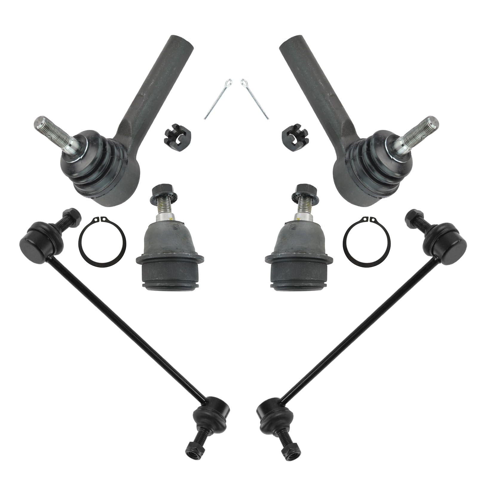 TRQ Front Steering & Suspension Kit Ball Joint Sway Bar Stabilizer Link Tie Rod Compatible with 2009-2020 Dodge Journey
