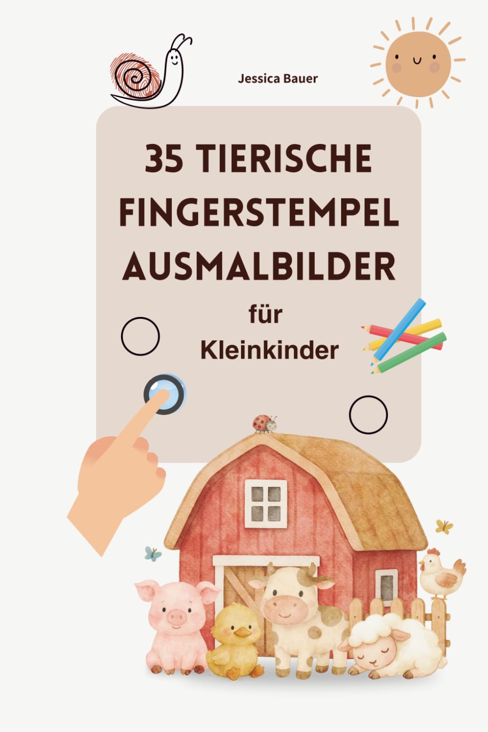 35 Tierische Fingerstempel Ausmalbilder für Kleinkinder
