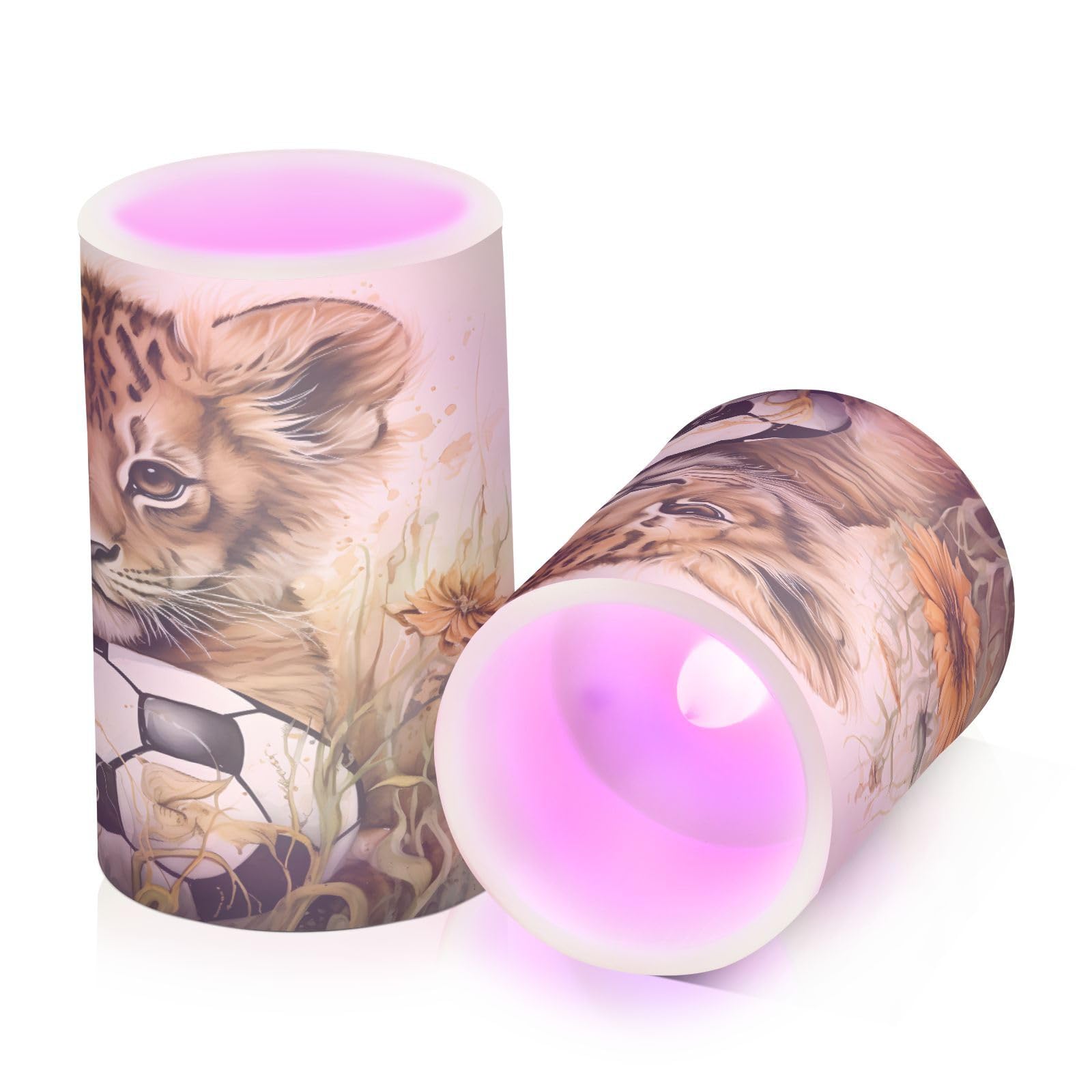 ALAZA Lion (16) Flickering Flameless Candles Battery Operated with Remote Timer,Tea Light Candles LED Pillar Votive Candles Set of 2 for Outdoor Indoor Decorations