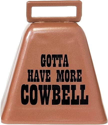 Bevin Bells "Gotta Have More Cowbell" (pequeño) Campana de vaca Kentucky con color cobre Hecho de acero Fabricantes de ruido fuerte con mango