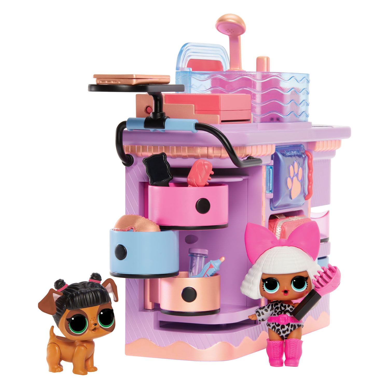 L.O.L. ¡Sorpresa! O.M.G Rescue Vet Set - 45+ verrassingen, kleurveranderingsfuncties, twee huisdieren en Exclusivo modepop dr. Heart - Serie House of Sorprises Geweldig voor kinderen vanaf 4 Jaar
