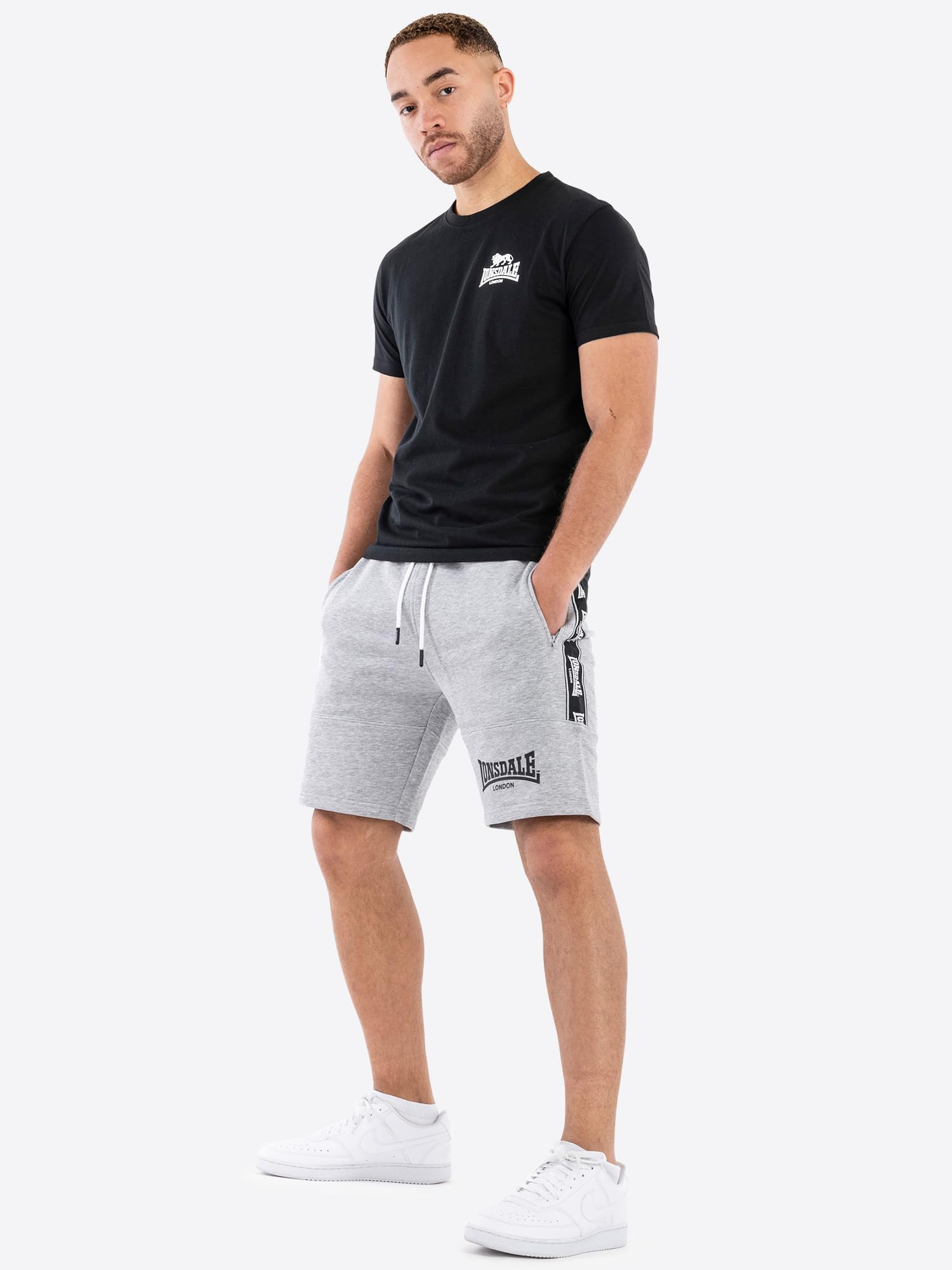 Lonsdale London SCARVELL Uomo Shorts Nero 60% Cotone, 40% Poliestere