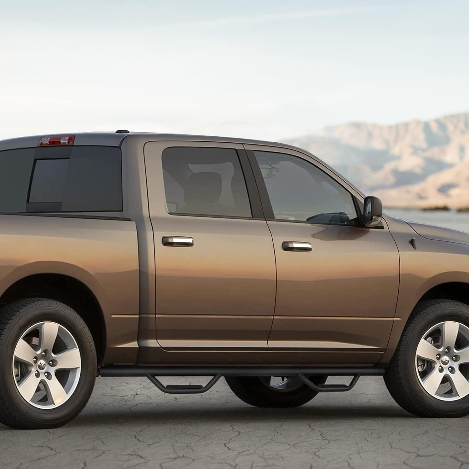 IKON MOTORSPORTS, Running Boards Compatible with 2007-2021 Toyota Tundra Crew Max, Black Side Step Bar Nerf Bars, 2008 2009 2010 2011 2012 2013