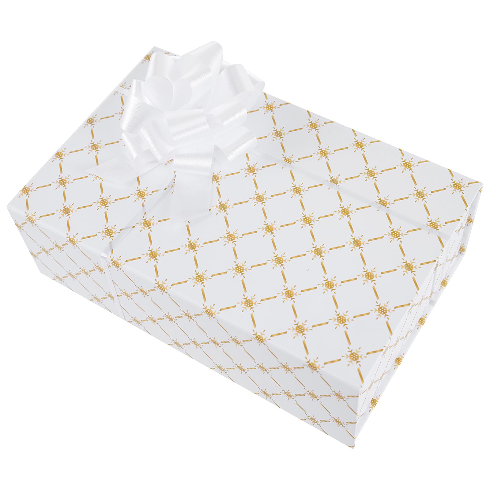 Asacbiiin Gift Box with Magnetic Closure Lid for Present - Medium Gift Boxes for Wrapping Gifts - Gift Wrapping Boxes for Groomsman Proposal Birthday Christmas Wedding Gift Packaging (Gold)