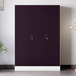 GODREJ INTERIO Almirah Slimline 3 Door Steel Almirah, Cupboard for Clothes (Textured Shellwine Red and Matte Alpine White), 1 Year Warranty, Locker, 7 Shelves-picture-38