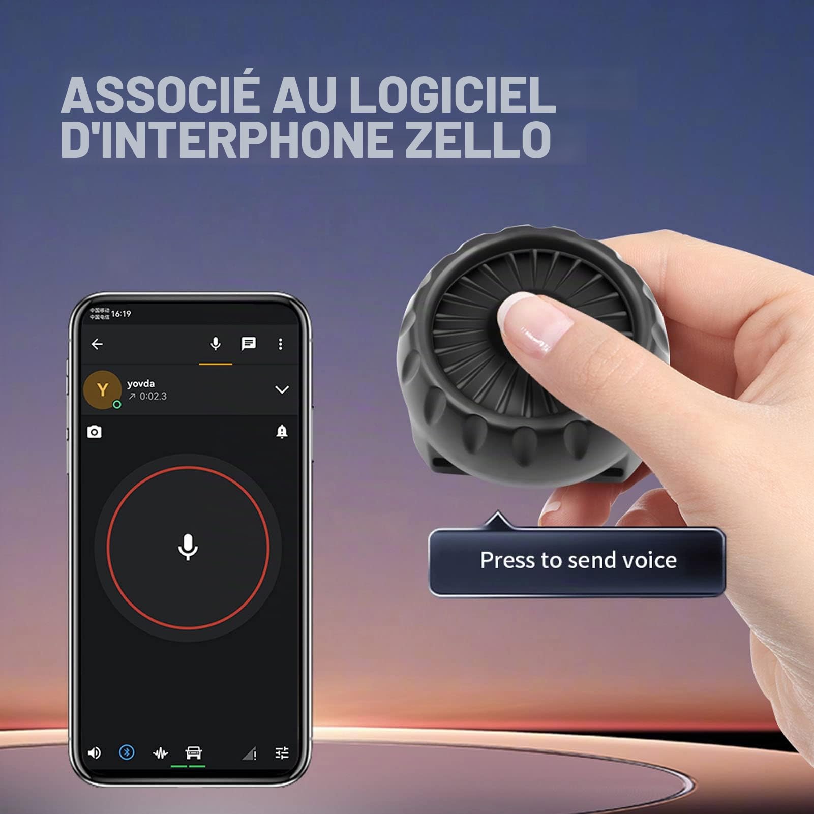 Bouton PTT sans Fil pour Zello, Commutateur PTT à Distance sans Fil Bluetooth 5.0 étanche IP67, Compatible avec iOS, Android