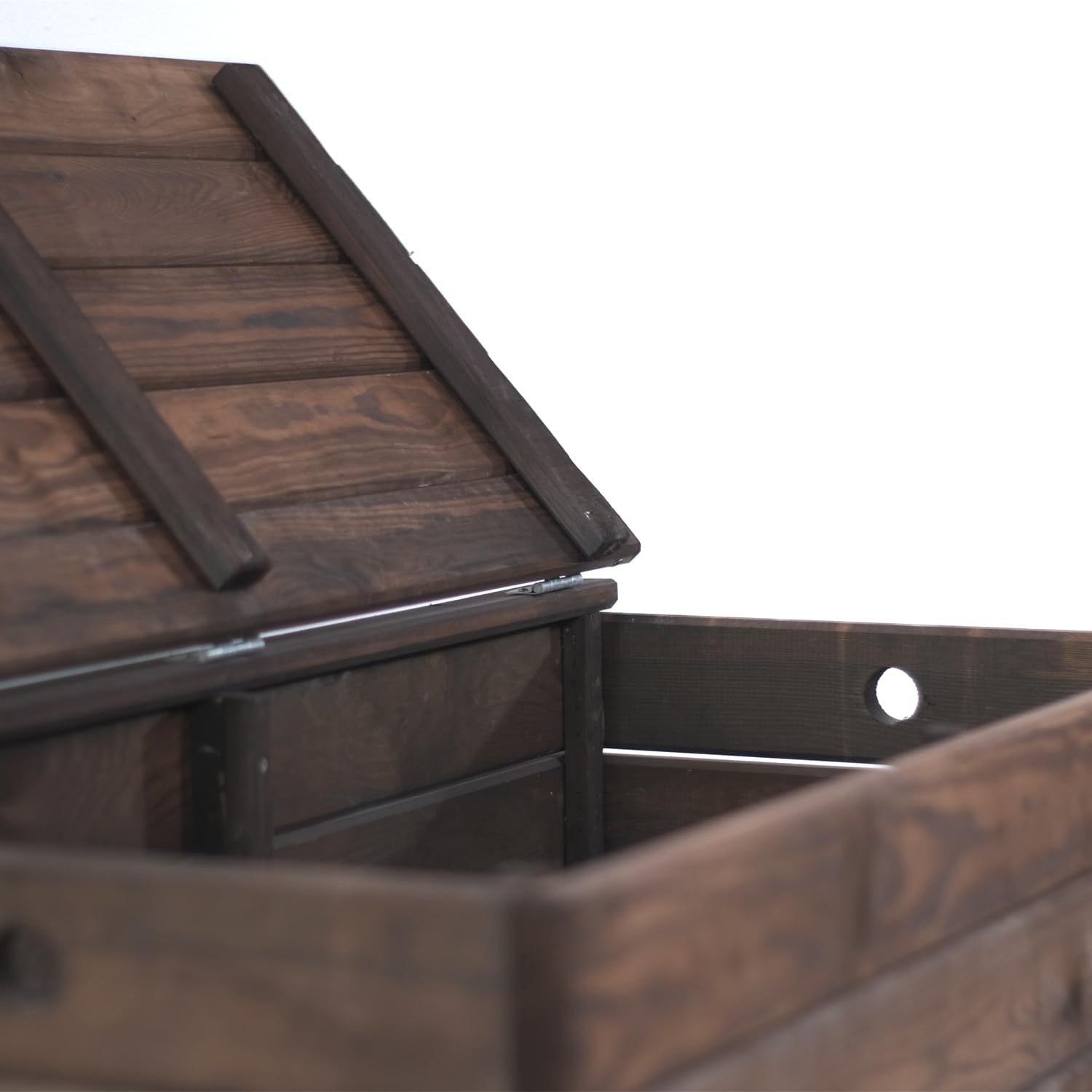 Baúl/Banco de Madera de Pino Envejecido en el Estilo, tratado para Exteriores (60X30X30 CM)