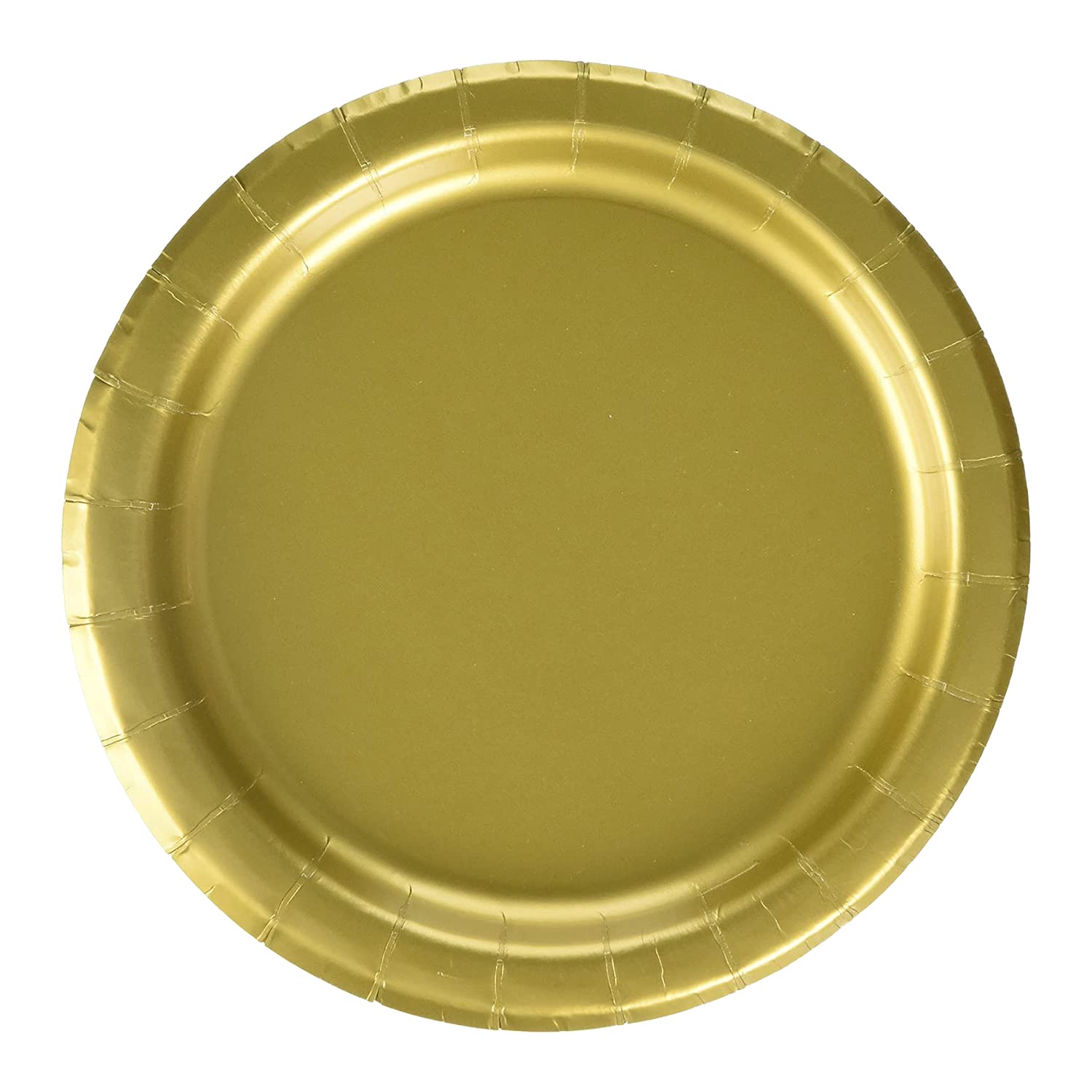 Trimming Shop 9" Heavy Duty Round Dessert Plates Gold Disposable Plates 23cm, 16 Pack - Colour Themed Paper Tableware for BBQs, Weddings, Anniversary, Birthday, Multipurpose Occasions