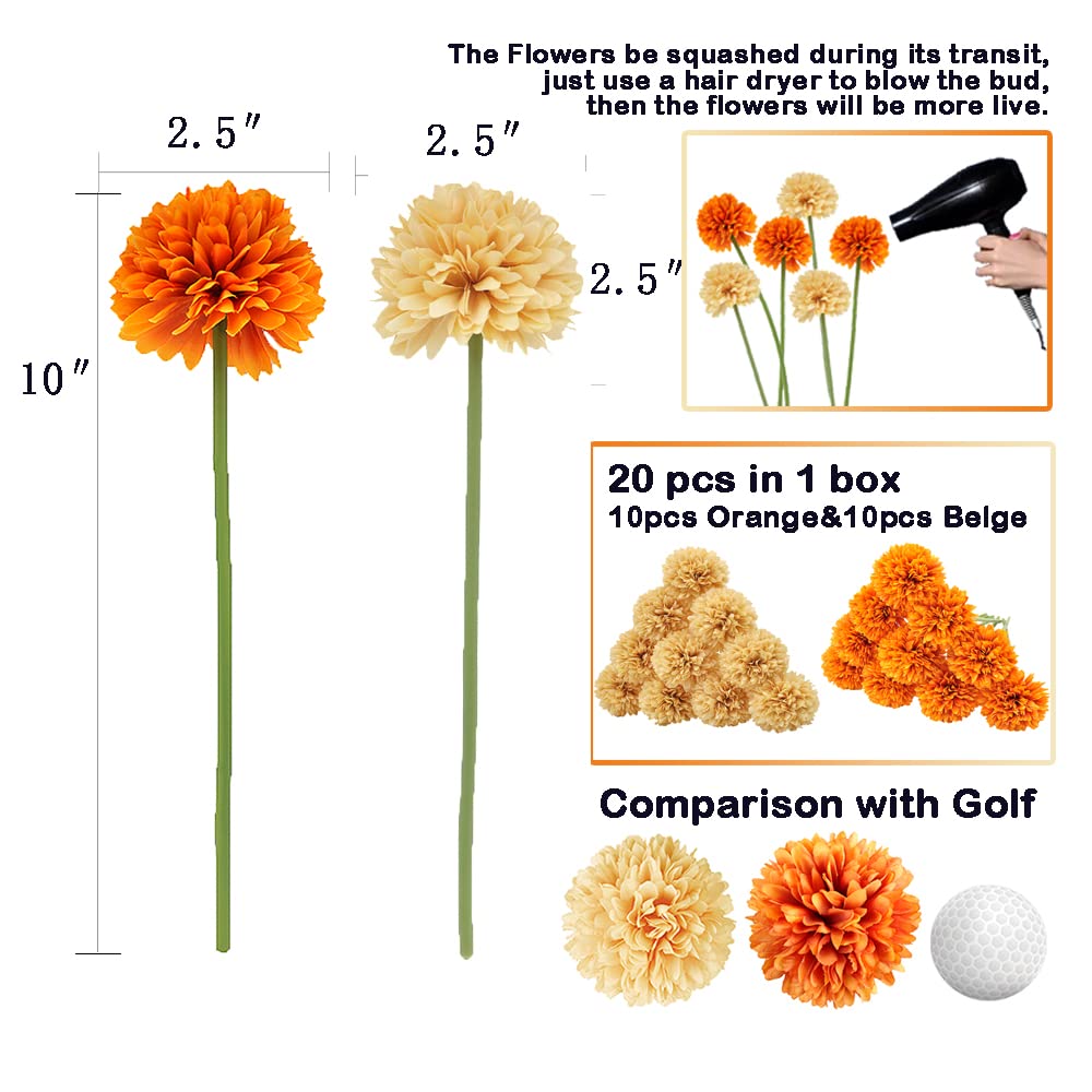 Künstliche Chrysanthemen Schwarz - 10 Stück Seidenblumen Für Deko Und Hochzeiten