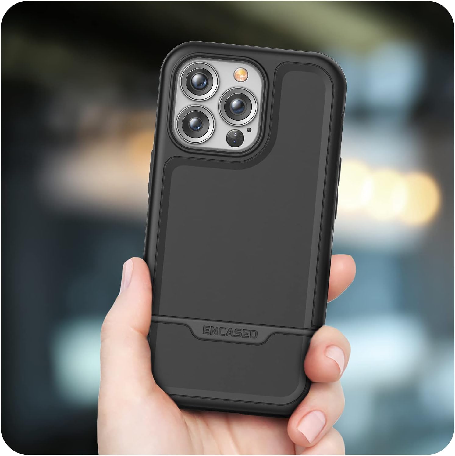 Encased Rebel Designed for iPhone 13 Pro Max Belt Clip Case (2021) Protective Shockproof Case with Holster (Black) - Image 7