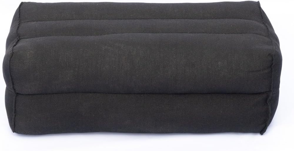 Christian Grey Rectangular Meditation Pillow - Yoga Bolster 14x7x5 in Filled Kapok Floor Cushion, Versatile for Restorative Yoga, Relaxation, Seat & Workouts, Yoga Practice, Yoga Block