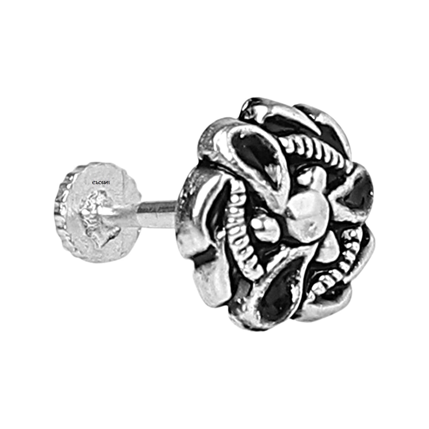 92.5 Sterling Silver Nose Pin for Women, 92.5% Pure Silver Nose Pin for Girls (Back Push Style) (SILVER ORNAMENTS : 0.100 GRAMS)-image-49