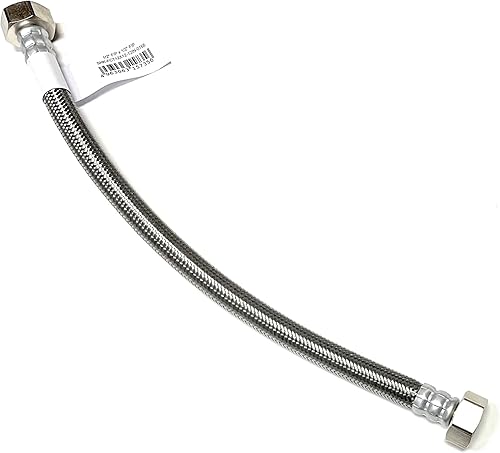 Miniatura 5 de Línea de conector de suministro de agua para inodoro, acero inoxidable trenzado, línea de suministro de inodoro, tubo de hierro hembra de 12 pulgada