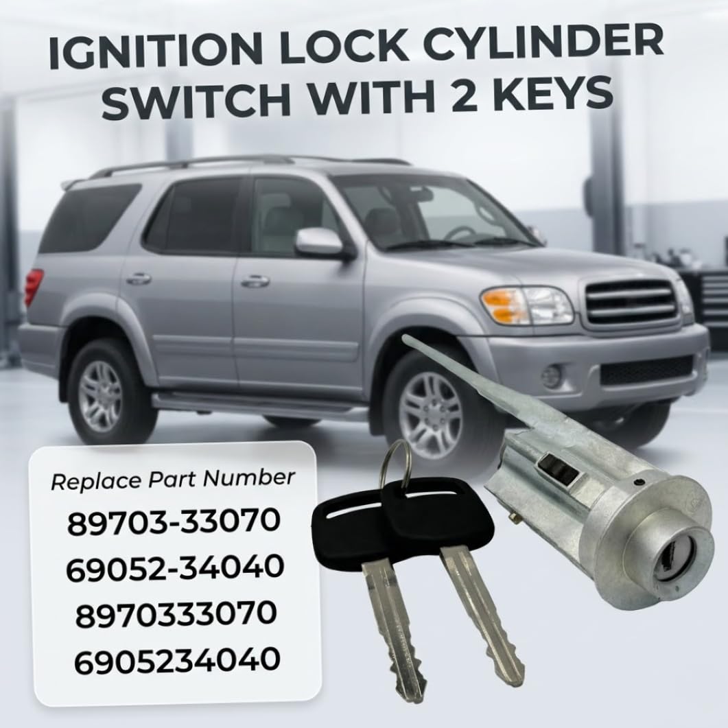 89703-33070 Ignition Switch Lock Cylinder with 2 Keys for Toyota