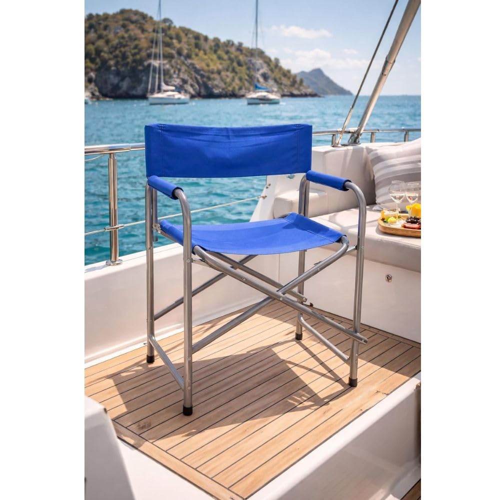 Set 2 Sedie Regista Pieghevoli 57x46x80 cm – Sedie da Campeggio con Struttura in Ferro e Tessuto Oxford Resistente – Sedie Outdoor Compatte e Maneggevoli per Giardino, Spiaggia, Terrazzo