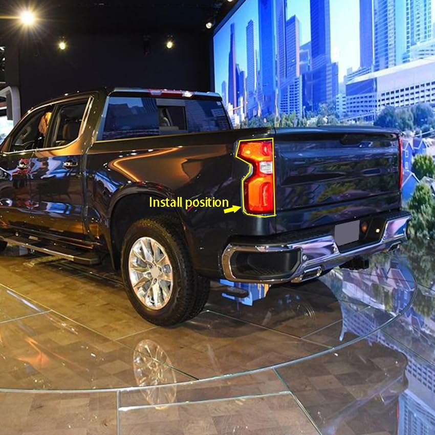 Chrome Taillight Covers For 2019-2021 Chevy Silverado 1500 - Left & Right Bezel Trims, Easy Install