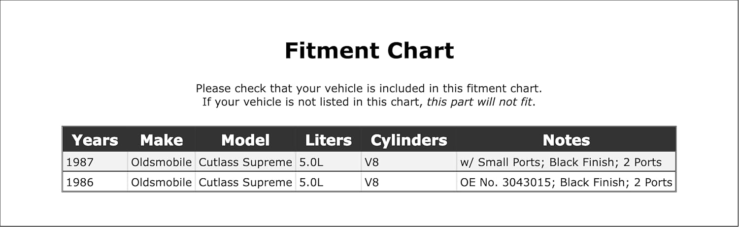 Ported Vacuum Switch Compatible With Oldsmobile Cutlass Supreme 5.0L V8 1987 1986 P-1713744