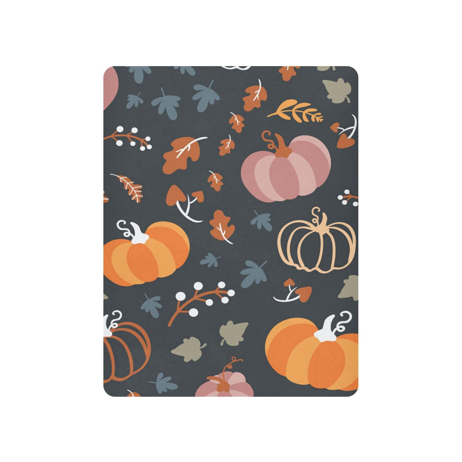 Moudou Autumn Harvest Pumpkin Playard Sheet for Boy Girls, Soft Breathable Fitted Toddler Sheet for Standard Playard Bed Mattress, 39 x 27 x 5 Inch