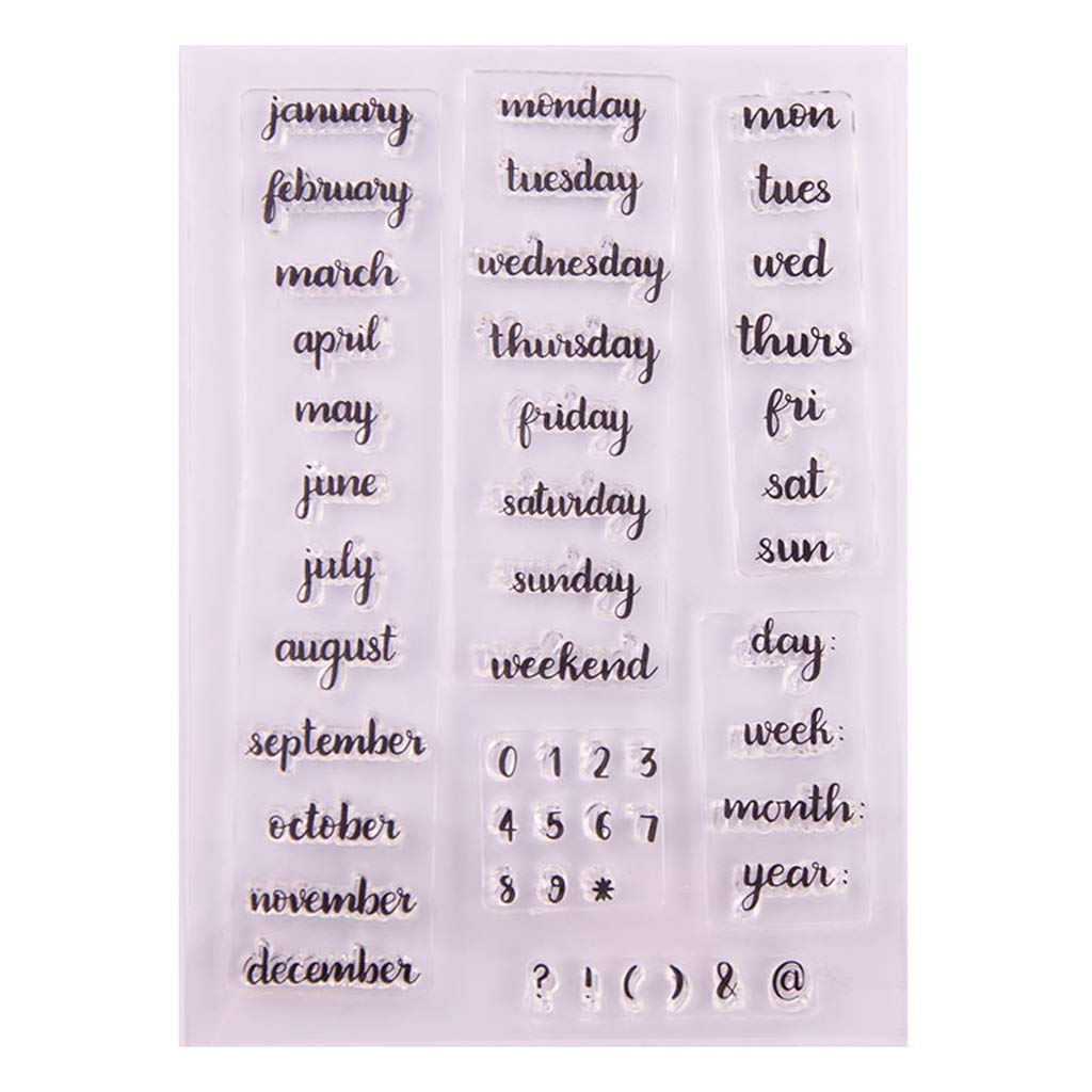Clear Stamps Silicone,Clear Stamps for Card Making Crafting Birthday Card Gift Tags,YAOYAN English Words Silicone Clear Seal Stamp DIY Scrapbooking Embossing Photo Album