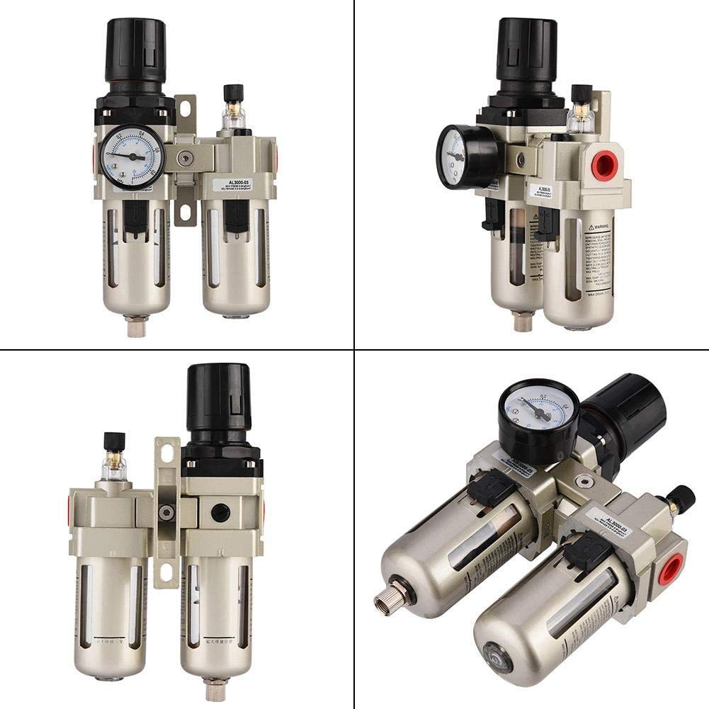 Ejoyous Unità di manutenzione dell'aria compressa 3/8: separatore acqua, separatore olio, riduttore di pressione, regolatore di pressione per compressore d'aria