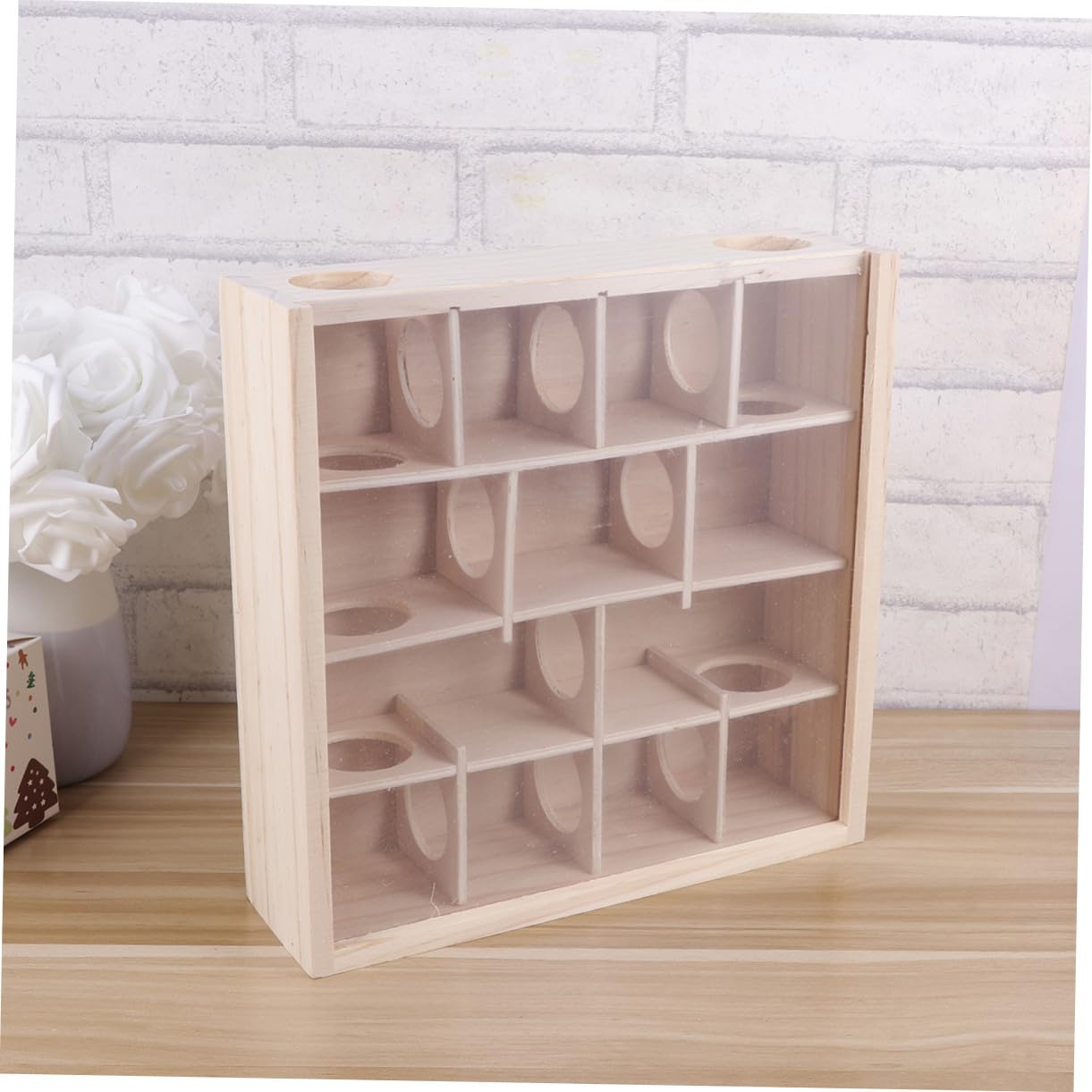 Supvox Hamster Holzlabyrinth Natürliches Holz Material Kleintier Tunnel für Kleine Hamster Käfig Zubehör Fördert Bewegung und