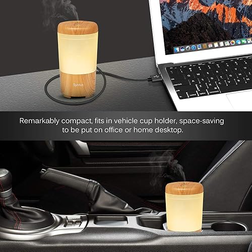 Miniatura 4 de Syntus Difusor de coche difusor de aceite esencial USB mini humidificador portátil de aromaterapia aromática para vehículos oficina viajes hogar