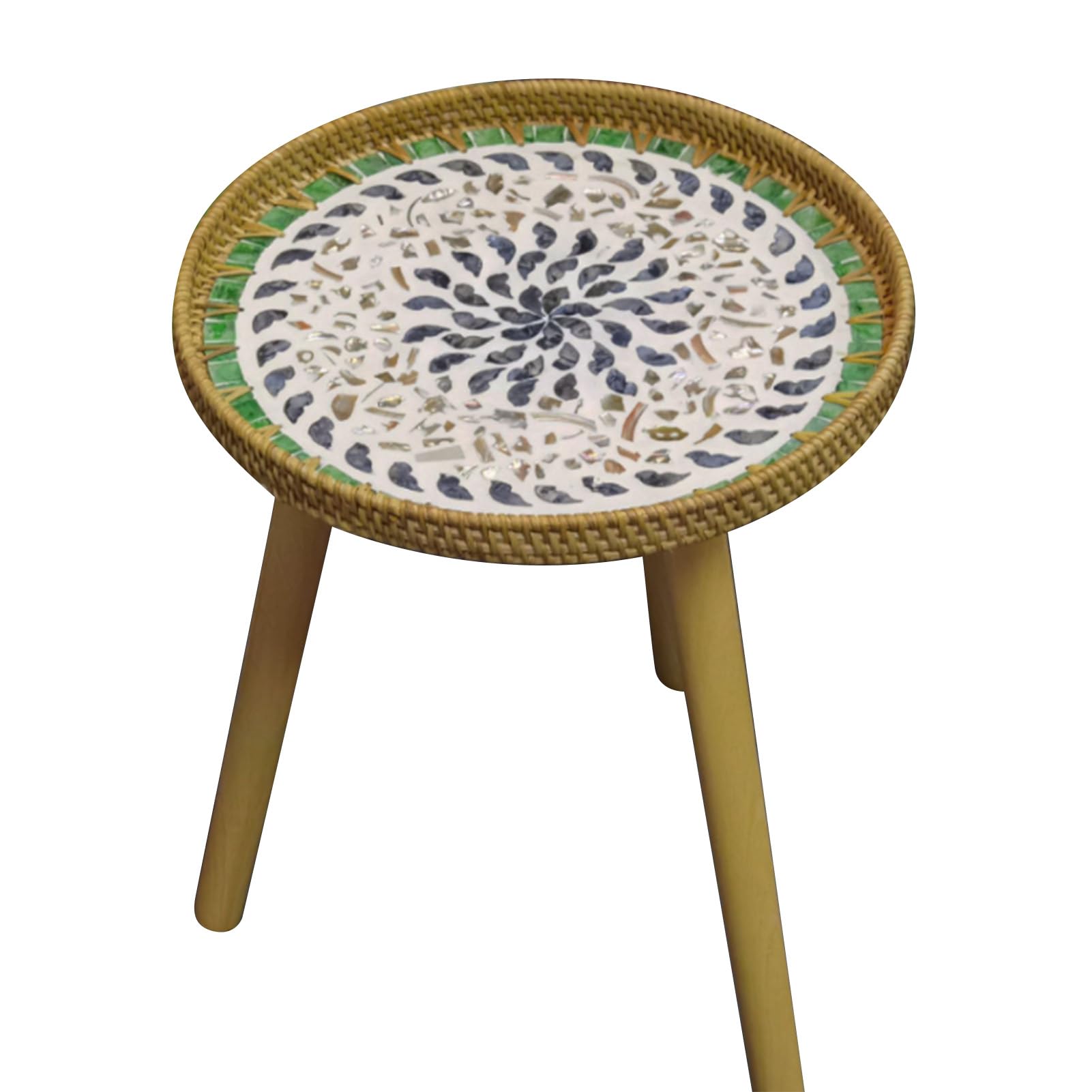 Mesa de Centro de ratán Hecha a Mano |Salón/Madera