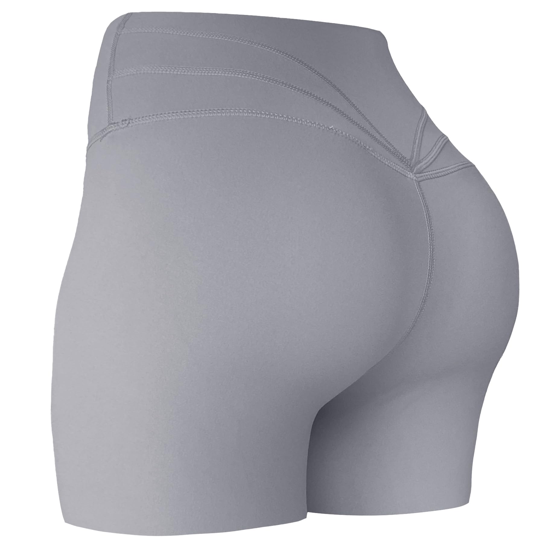 Aoxjox Trinity Workout Biker Shorts for Women Tummy Control High Waisted Exercise Athletic Gym Running Yoga Short 6": Grey X-Large